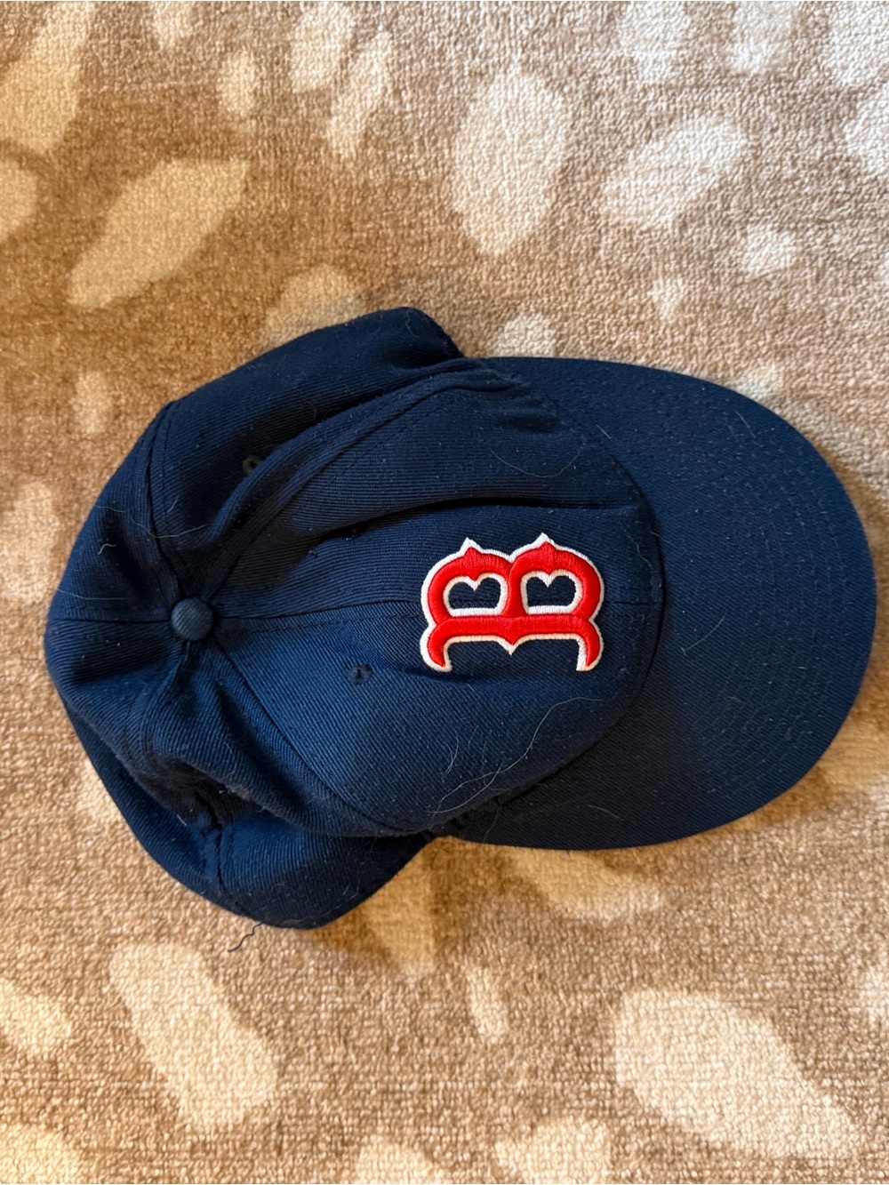 Kids Navy Baseball Cap with Red Embroidered Logo